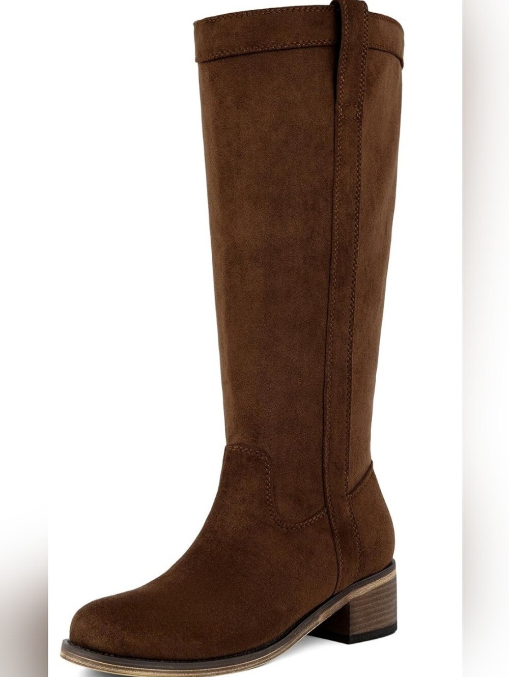 NWT Trendy Brown Knee High Riding Boots Size 9 Block Heel Tall Boots